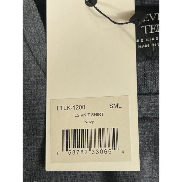 Level Ten Mens Long Sleeve Knit Shirt Navy Grayish Blue Size Small - Picture 4 of 8